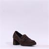 Paul Green Block Heel Elastic Pump - Brown Suede